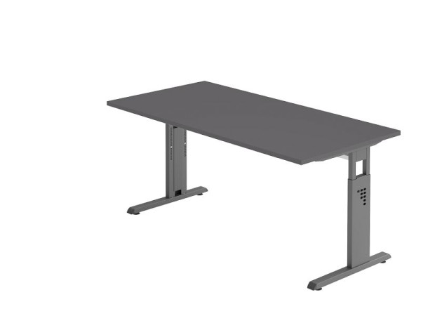 Hammerbacher Schreibtisch C-Fuß 160x80cm Graphit/Graphit, VOS16/G/G