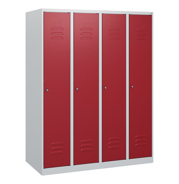 C+P Umkleidespind Classic PLUS, 4 Abteile, 1530x1200x500mm, 7035/3003, Zylinderschlösser, 0800005-40 S10014