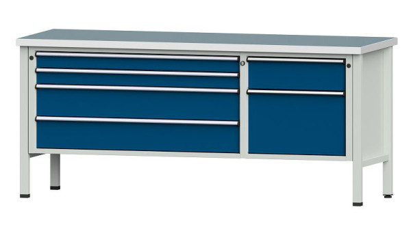 ANKE Werkbänke Kastenwerkbank, Modell 286 V, 2000 x 700 x 890 mm, RAL 7035/5010, UBP 40 mm, 304.605