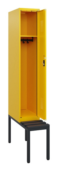 C+P Spind Evolo PLUS, 1 Abteil, 1950x300x815mm, 1023/1023, Zylinderschloss, Material Sitzfläche Kunststoff, Sitzbank, 0490505-10 S10103