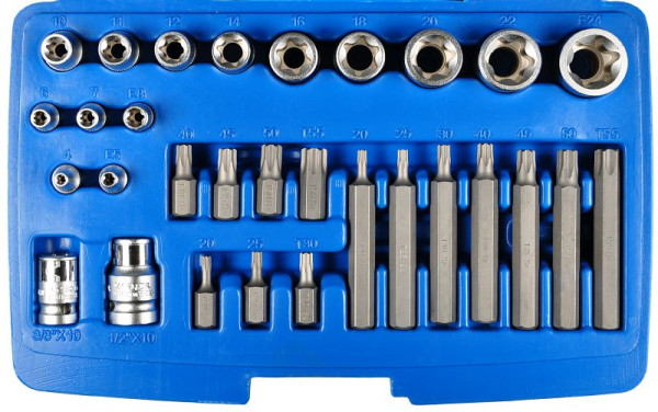 SW-Stahl Bitsortiment, 1/4"+3/8", T- und E-Profil, 30-teilig, 04442L