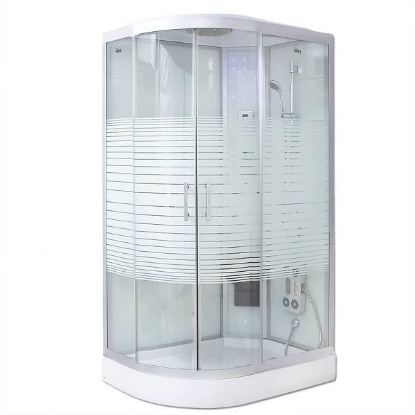 HOME DELUXE Dampfdusche WHITE PEARL - 120 x 80 cm Links, 1031
