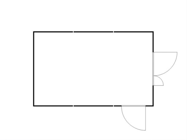 FLADAFI Materialcontainer-Kombination, IC Pro 1460, isoliert, Holzfußboden, Doppelflügeltür (asymmetrisch) auf der 4 m Seite und Einflügeltür, F2223400710