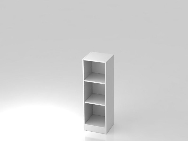 Hammerbacher Regal schmal 3OH mit Sockelblende Weiß, 40,6x40x127 cm (BxTxH), V6050/W