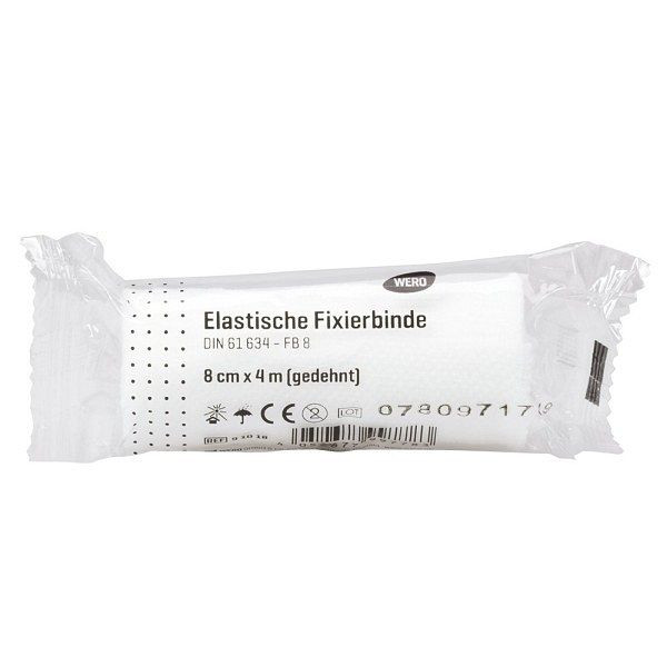 WERO Elastische Fixierbinde DIN 61634 - FB4, 4 m x 8 cm, lose, 91018