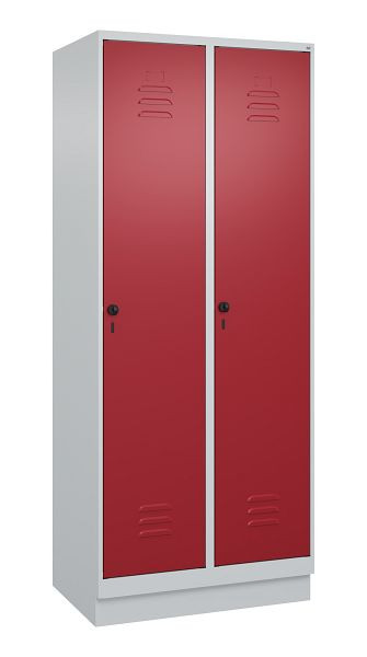 C+P Mehrzweckschrank Classic PLUS, Sockel, 2 Abteile, 1950x800x500mm, 7035/3003, Drehriegel, Türen rechts angeschlagen, 080020-22B S10001