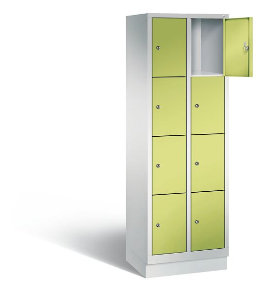 C+P Schließfachschrank Evolo, H1800xB610xT500mm, Farbe: Lichtgrau / Viridingrün, 48020-204 S10099