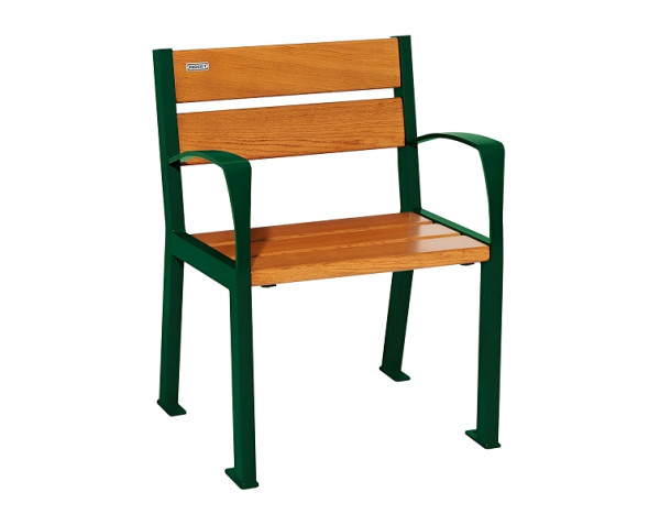 Procity Stuhl Silaos 5 Holzlatten, Mit Armlehne, Holz & Stahl, helle Eiche/RAL 6005, 209510.6005.CHEC