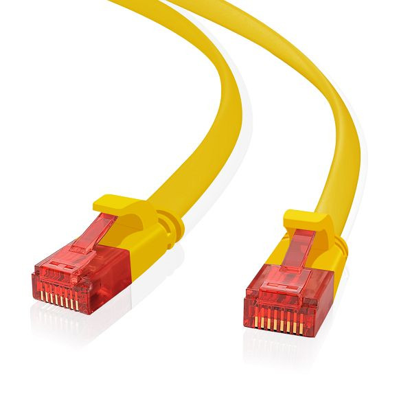 Helos ultra slim Patchkabel U/UTP Cat 6 gelb 10,0m, 262993