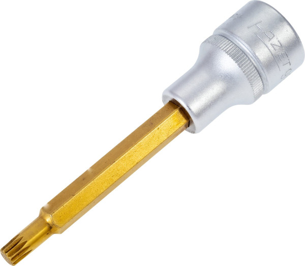 Hazet Schraubendreher-Steckschlüsseleinsatz, Vierkant hohl 12,5 mm (1/2 Zoll), Innen Vielzahn Profil XZN, M9, 990LG-9