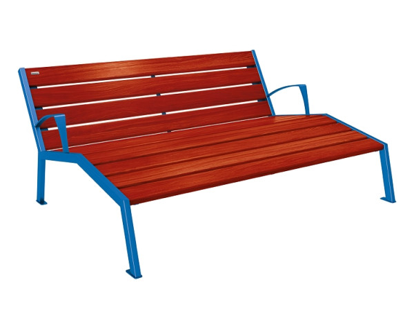 Procity Liegestuhl Silaos 1800 mm, Mit Armlehne, Holz & Stahl, Mahagoni/RAL 5010, 209661.5010.ACAJ