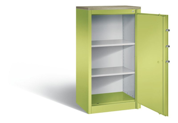 C+P Feuerschutzschrank Certos, H1226xB650xT500mm, Farbe: Viridingrün / Viridingrün, Klinkengriff, 3 OH, 1160-000 S10419