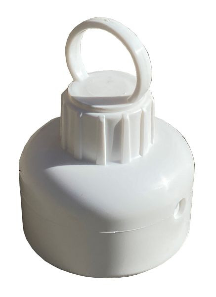 Schake Adapter mit Schrauböse zum Aufsetzen auf Flexipfosten und durchführen einer Absperrkette weiß, 41222KW