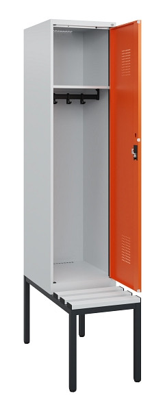 C+P Spind Evolo PLUS, 1 Abteil, 1950x400x815mm, 7035/2004, Zylinderschloss, Material Sitzfläche Kunststoff, Sitzbank, 0490505-12 S10083
