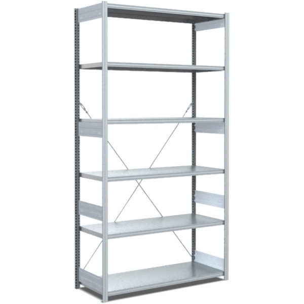 BITO Fachbodenregal Typ: EL Grundfeld 40mm-Boden Set /100kg 2499x996x524 6FB verzinkt, C1235-0007