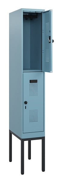 C+P Doppelstock-Spind Evolo PLUS, Gestell, 2 Fächer, 1950x300x500mm, 0010/0010, Drehriegel, 0493305-10 S10025