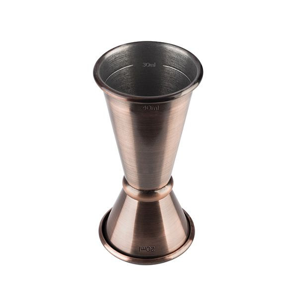 APS Barmaß, Ø 4,5 cm, Höhe: 9 cm, Edelstahl, Antik-Kupfer-Look, Volumen: 20 / 40 ml, mit Füllstrich 10 ml / 30 ml, 93352