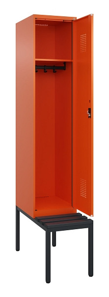 C+P Spind Evolo PLUS, 1 Abteile, 2120x400x815mm, 2004/2004, Haken 4, Zylinderschloss, Sitzfläche Kunststoff, Sitzbank, 0490507-12 S10104