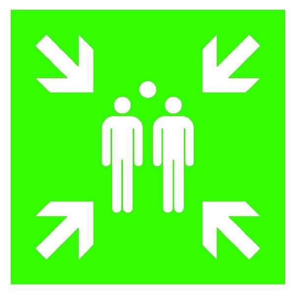 SafetyMarking Fluchtwegschild, Sammelstelle, BxH 60x60 cm, Aluminium, langnachleuchtend, 15.A2015