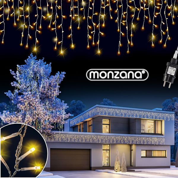 monzana Regenlichterkette LED Warmweiß 15m, 103440, 4251776914145
