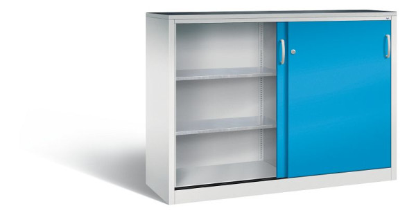 C+P Schiebetürenschrank Acurado, H1200xB1600xT500mm, Farbe: Lichtgrau / Lichtblau, Bügelgriff, 2157-09 S10010