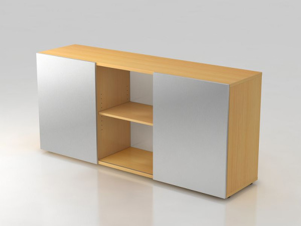 Hammerbacher Sideboard 2OH mit Schiebetüren Buche/Silber, 160x42x74,8 cm (BxTxH), V1780/6/S