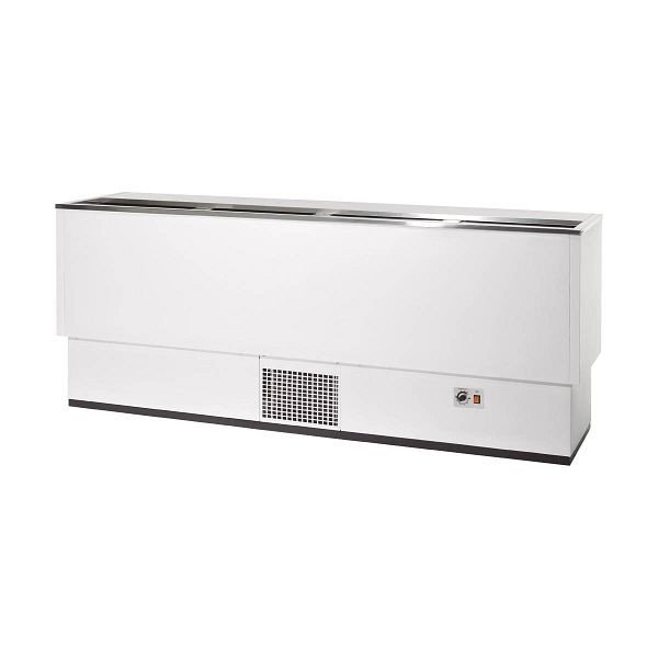 Vaiotec TOPLINE Getränkekühltruhe 550 Weiß mit Edelstahlschiebedeckel, 389 Liter, Breite: 2010 mm, 11644