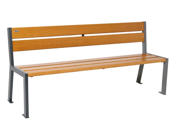 Procity Sitzbank Silaos 5 Holzlatten, 1800 mm, Ohne Armlehne, Holz & Stahl, helle Eiche/Procity Grau, 209502.GPRO.CHEC