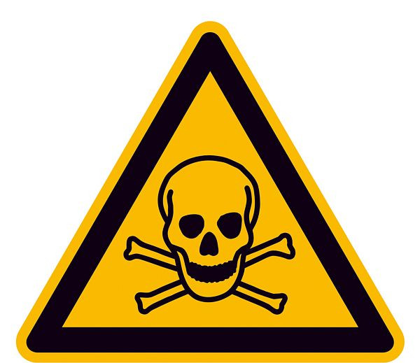 SafetyMarking Warnschild, Warnung vor giftigen Stoffen, Länge 5 cm, Folie, selbstklebend, VE: 10 Stück/Bogen, 30.0345