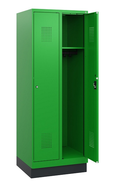 C+P Spind Evolo PLUS, Sockel, 2 Abteile, 1630x600x500mm, 6037/6037, Zylinderschloss, 0490205-20 S10053
