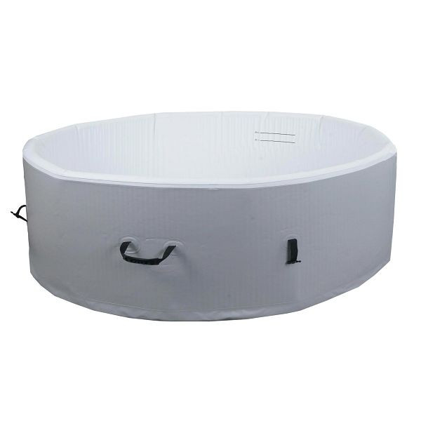 Mendler Whirlpool HWC-N97, Ersatz-Pool 5 Personen, In-/Outdoor aufblasbar Dropstitch-Gewebe, rund Ø180cm grau-weiß, 110360