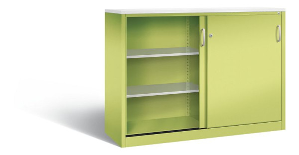 C+P Sideboard mit Schiebetüren Acurado, H1200xB1600xT500mm, Farbe: Viridingrün / Viridingrün, Bügelgriff, 3 OH, 2157-1200 S10259