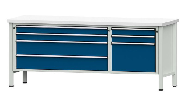 ANKE Werkbänke Kastenwerkbank, Modell 288 V, 2000 x 700 x 840 mm, RAL 7035/5010, KSP 40 mm, 304.632