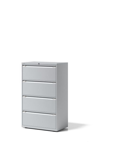 Bisley Schubladenschrank Essentials, 4 Schubladen à H 304 mm, lichtgrau, YESF0813645