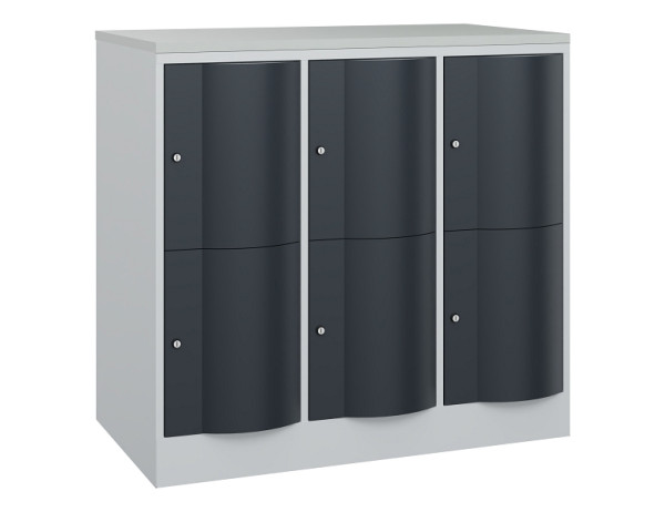 C+P XL-Schließfachschrank Resisto, H1077xB1148xT640mm, 7035/7016, 8472-373 S10128