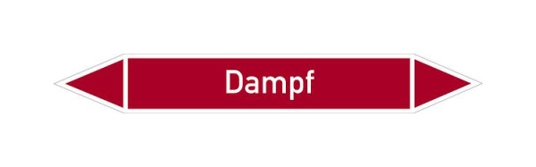 Schilder Klar Rohrleitungskennzeichen Dampf, 33000x90 mm Folie selbstklebend, 101488/95