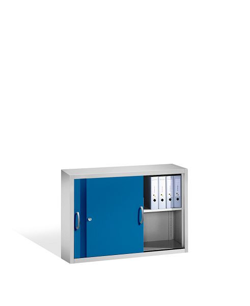 C+P Aufsatzschrank Acurado, H790xB1200xT400mm, Farbe: Lichtgrau / Lichtblau, Bügelgriff, 2 OH, 2045-00 S10095