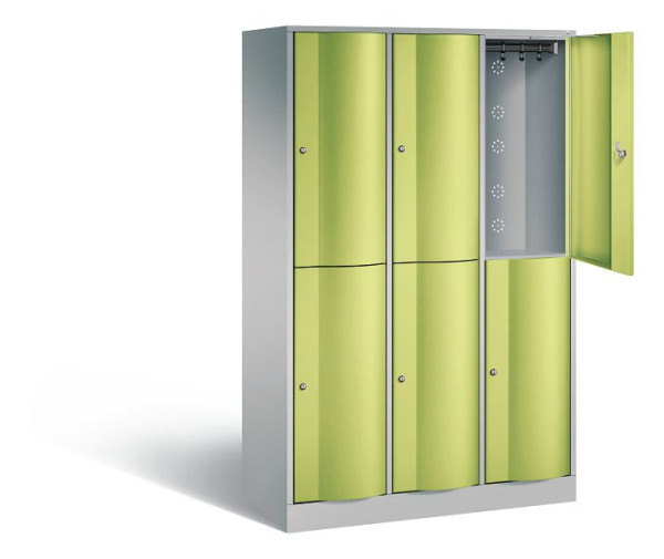 C+P Spind doppelstöckig Resisto, H1950xB1148xT540mm, Farbe: Weißaluminium / Viridingrün, 8270-372 S10045