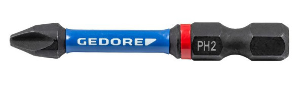 GEDORE 666 TR50 PH1-02 Torsions-Bit-Satz Kreuzschlitz PH 1, Länge 50 mm, VE: 2 Stück, 3517489