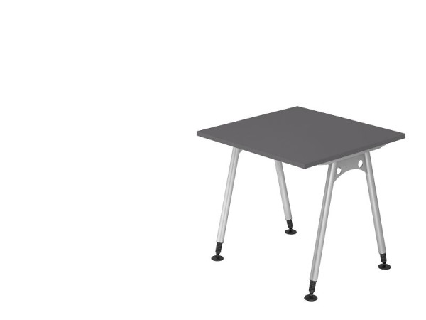 Hammerbacher Schreibtisch A-Fuß 80x80 Graphit, Rechteckform, VAS08/G/S