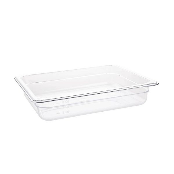 Vogue Polycarbonat GN-Behälter GN1/2 65mm, perfekt für den Einbau in Kühlschränken, U228