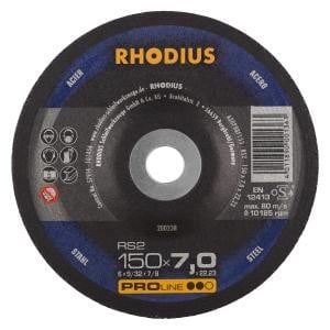 Rhodius PROline RS2 Schruppscheibe, Durchmesser [mm]: 150, Stärke [mm]: 7, Bohrung [mm]: 22.23, VE: 10 Stück, 200238