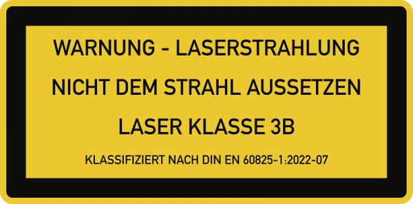 Moedel LASER KLASSE 3B DIN 60825-1, Textschild, Folie, 105x52 mm, 59714