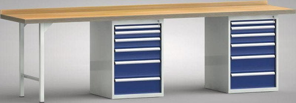 KLW Standard-Werkbank - 3000 x 700 x 840 mm L x T x H, rechts 50EA/75EA/100EA/125EA/2x175EA, WS431N-3000M40-E1741
