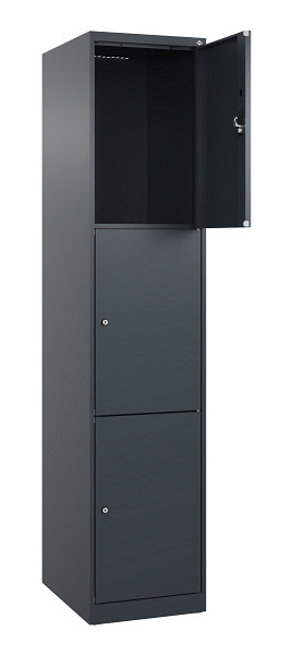 C+P Schließfachschrank Evolo PLUS, 3 Fächer, 1850x400x500mm, 7016/7016, 049000-123 S10016