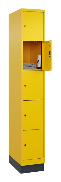C+P Schließfachschrank Evolo PLUS, mit Sockel, 5 Fächer, 1950x300x500mm, 1023/10, 049020-105 S10022