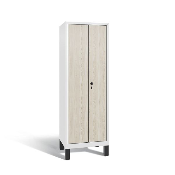 C+P Spind Evolo, 2 Abteile, H1850xB610xT500 mm, Weiß/HPL Esche, 48212-20B S10195