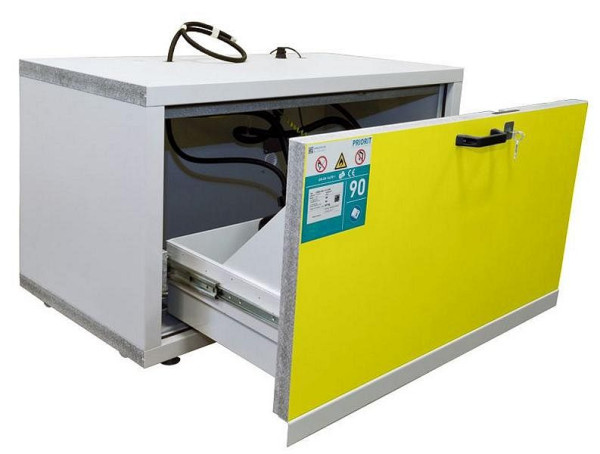 Cemo Untertischschrank 11/6-FWF90 mit 1 Vollauszug, komplett verpackt, Blende gelb, 11024