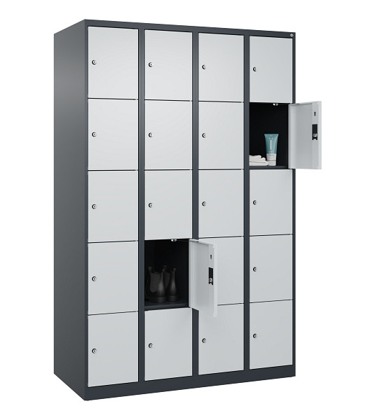 C+P Schließfachschrank Evolo PLUS, 20 Fächer, 1850x1200x500mm, 7016/7035, 049000-405 S10017