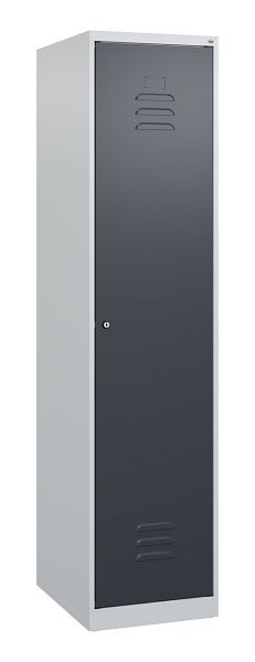 C+P Umkleidespind Classic PLUS mit Mitteltrennwand, 1700x400x500mm, 7035/7016, Zylinderschloss, 0800007-12F S10020